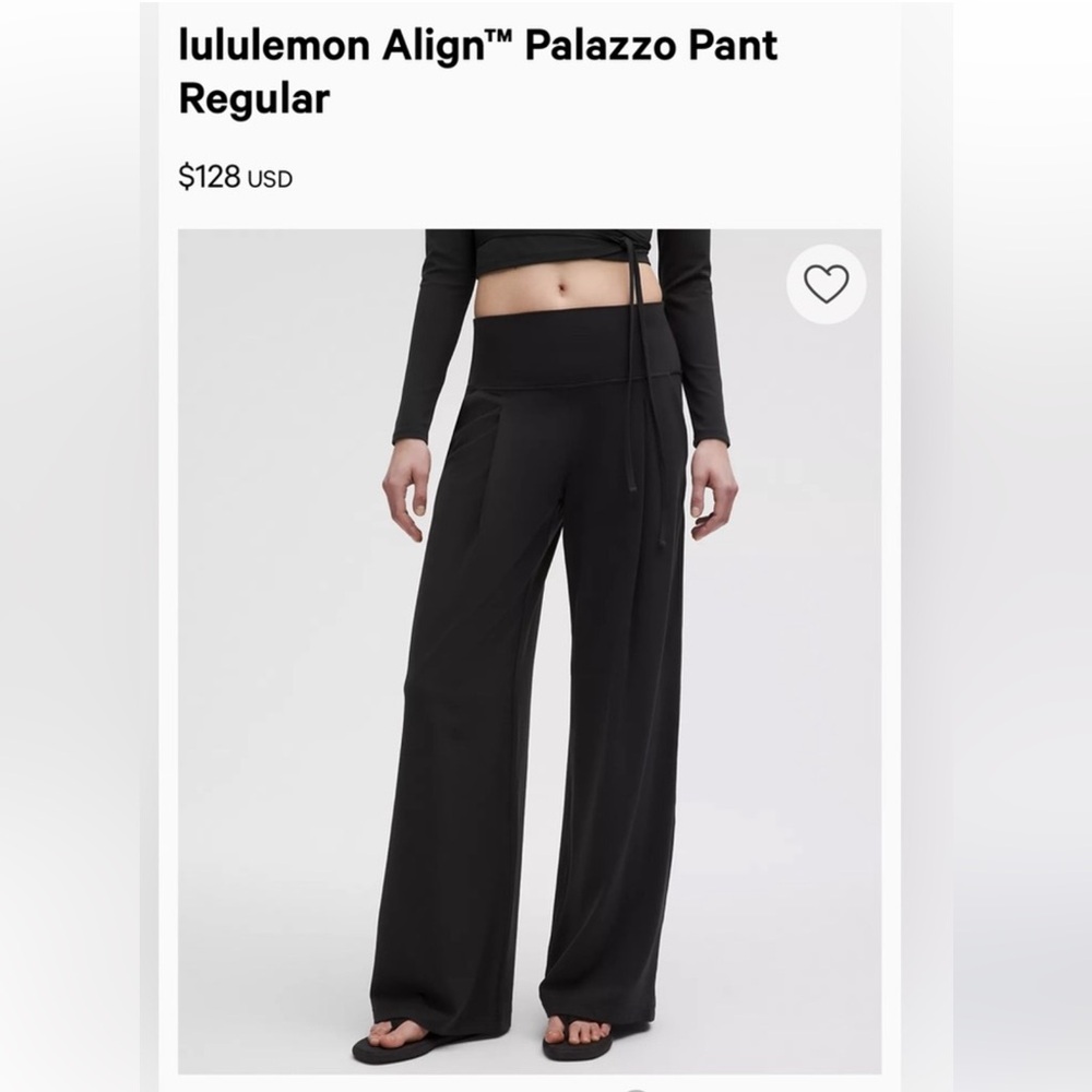 Black Lululemon Align Palazzo High Rise Wide Leg Yoga Pants - NWOT